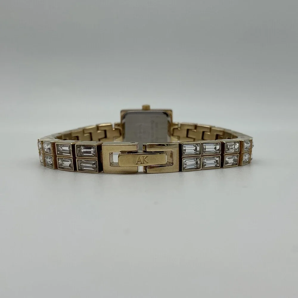 Anne Klein Y0577 Womens Watch Gold Tone Crystal Bracelet New Battery 6